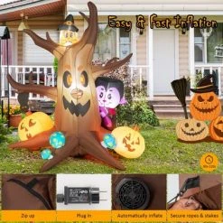 Costway 6ft Inflatable Halloween Dead Tree with Pumpkin Blow up Ghost Tree w/ RGB Lights -Hyde and Eek Cosplay Store GUEST c9dff0b8 3d9f 47b3 89fd 8359941dd852