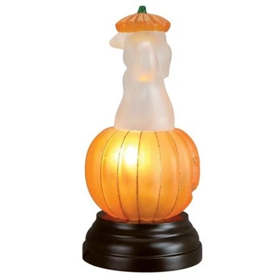 Old World Christmas Ghost Pumpkin Light - One Wood Ornament 9.5 Inches - Jack O Lantern Ghost - 52502 - Glass - Multicolored 2 Old World Christmas Ghost Pumpkin Light - One Wood Ornament 9.5 Inches - Jack O Lantern Ghost - 52502 - Glass - Multicolored - Image 2