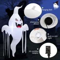 Costway 5 FT Tall Halloween Inflatable Hanging Ghost Blow-up Yard Decoration w/LED Light -Hyde and Eek Cosplay Store GUEST cbb3e89e 8809 4d5b afe8 0e10cb6cfc5b