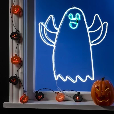 Hyde & EEK! Boutique LED Faux Neon Rope Ghost with Moving Arms Halloween Novelty Sculpture Light - Hyde & EEK! Boutique™ 1 Hyde & EEK! Boutique LED Faux Neon Rope Ghost with Moving Arms Halloween Novelty Sculpture Light - Hyde & EEK! Boutique™