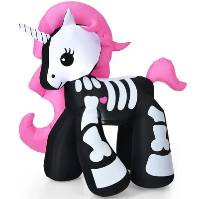 Costway 5.5 FT Halloween Inflatable Skeleton Unicorn Blow Up Yard Decoration 9 Costway 5.5 FT Halloween Inflatable Skeleton Unicorn Blow Up Yard Decoration - Image 9