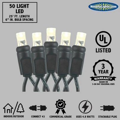 Novelty Lights Inc Novelty Lights 50 Light LED Christmas Mini Light Set (Black Wire, 25 Feet) 4 Novelty Lights Inc Novelty Lights 50 Light LED Christmas Mini Light Set (Black Wire, 25 Feet) - Image 4