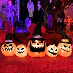 Tangkula Long Inflatable Pumpkin Family Waterproof Halloween Yard Decoration with Built-in LED Lights Indoor & Outdoor Halloween Decor -Hyde and Eek Cosplay Store GUEST db0e6221 29dd 4936 a62d 539bbf61f6e0