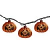 Northlight 10-Count Jack O Lantern Shaped Halloween Lights, 7.5ft Black Wire