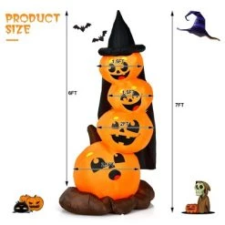 Costway 6.8FT Halloween Inflatable Pumpkin Combo Blow up Pumpkins w/ Witch’s Hat -Hyde and Eek Cosplay Store GUEST dc121414 b25e 49a3 ad16 3a777ddb5313