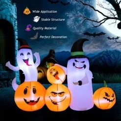 Tangkula 6 FT Halloween Inflatable Pumpkins & Ghosts Party Decoration w/Bright LED Lights & Powerful Blower -Hyde and Eek Cosplay Store GUEST dd080385 69b5 4d8e 8ef1 e019e7d1a893