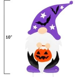 Spooky Town 12In Harvest Gnome Pumpkin Press-In