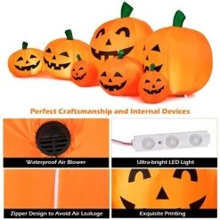 Costway 7.5' Halloween Inflatable 7 Pumpkins Patch W/LED Light Outdoor Garden Decoration -Hyde and Eek Cosplay Store GUEST e090d606 08d2 4145 b98f 4afbff680ab6