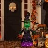 Northlight 39" Spooky Town LED Lighted Witch with Broom Outdoor Halloween Decoration