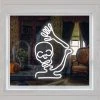 Northlight 15" White LED Lighted Neon Style Skeleton Halloween Window Silhouette