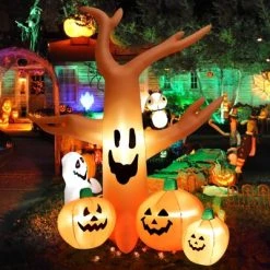 Tangkula 8FT Halloween Inflatable Decoration, Blow Up Dead Tree w/ Waterproof Air Blower Built-in LED Lights Holiday Decor w/ Ghost Owl Pumpkin -Hyde and Eek Cosplay Store GUEST ea4eb0bf 5997 4c77 bc88 ffff9138014e