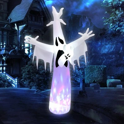 Tangkula 8FT Giant Halloween Inflatable Ghost Blow-up Yard Decoration with Built-in LED Lights & Magic Rotating Lamp Easy Inflation Waterproof Blower 3 Tangkula 8FT Giant Halloween Inflatable Ghost Blow-up Yard Decoration with Built-in LED Lights & Magic Rotating Lamp Easy Inflation Waterproof Blower - Image 3