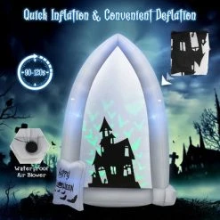 Costway 7 FT Halloween Inflatable Tombstone Yard Decoration w/Bat LED Projector -Hyde and Eek Cosplay Store GUEST eeac39c6 a40b 431c a73a fcb8b3148f63
