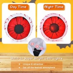 Costway 2 Pack 3 FT Halloween Inflatable Eyeballs w/ Air Blower & Red LED Lights -Hyde and Eek Cosplay Store GUEST ef50991a 0d61 4772 a206 0d7c28b92ae4