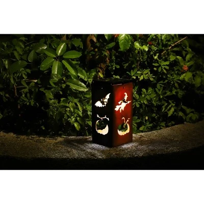 Techko Maid LED Solar 10.8" Portable Halloween Cut Out Decorative Outdoor Lantern Clear 7 Techko Maid LED Solar 10.8" Portable Halloween Cut Out Decorative Outdoor Lantern Clear - Image 7