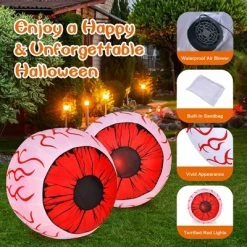 Costway 2 Pack 3 FT Halloween Inflatable Eyeballs w/ Air Blower & Red LED Lights -Hyde and Eek Cosplay Store GUEST f2c385b0 6890 46fd 98eb 7ca0133edbb8