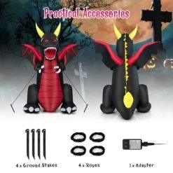 Costway 8 FT Halloween Inflatable Fire Dragon Giant Blow up Decoration with LED Lights -Hyde and Eek Cosplay Store GUEST f3bc3da5 c77d 4f12 aef0 7f96afd7265c