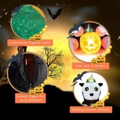 Tangkula 5FT Tall Halloween Inflatable Decoration Inflatable Skeleton Unicorn with Pumpkin Lantern Built-in LED Lights & Waterproof Air Blower -Hyde and Eek Cosplay Store GUEST f710d0c9 5c90 40db 95dc 099641a92de3