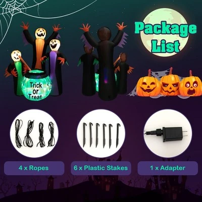 Costway 8FT Inflatable Halloween Witches Holding Cauldron Yard Decor w/ Colorful Lights 9 Costway 8FT Inflatable Halloween Witches Holding Cauldron Yard Decor w/ Colorful Lights - Image 9