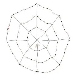 Northlight 5' Lighted Orange and Black Spider in Web Halloween Decoration, Black Wire