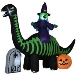 HOMCOM 8FT Halloween Inflatables Skeleton Dinosaur with Witch, Pumpkin, Outdoor Decorations with LED Lights -Hyde and Eek Cosplay Store GUEST fce63bae 7a43 4a8f a7b0 82a9abb2db65