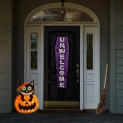 National Tree Company 23" Pre-Lit Pumpkin and Black Cat